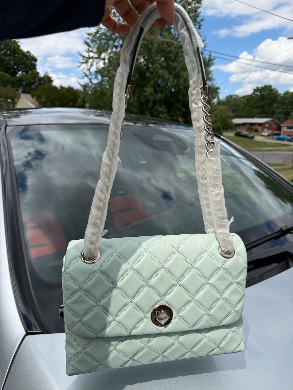 Kate Spade Quilted Chain Shoulder Bag - New With Tags - Mint Green